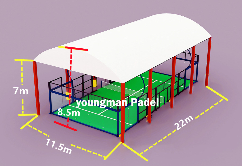 Berapa Ukuran dan Dimensi Atap Lapangan Padel?