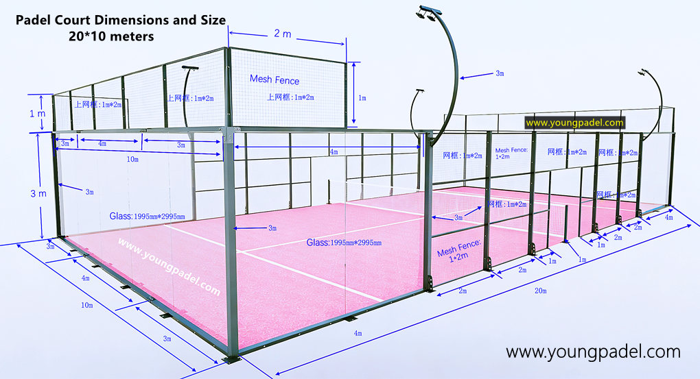 Berapakah Dimensi Lapangan Tenis Padel  ?